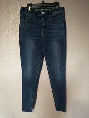 American Eagle Outfitters Dark Indigo High-Rise Skinny Jeans - Women
